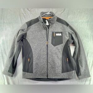 NRA Full Zip Jacket Gray Black Outdoor Activewear Pockets Men's Large